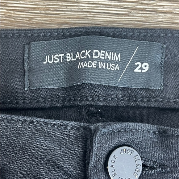 🖤 Just Black Denim Fringe Ankle Skinny Jeans – Black – Size 29 – Made in USA - Picture 4 of 12